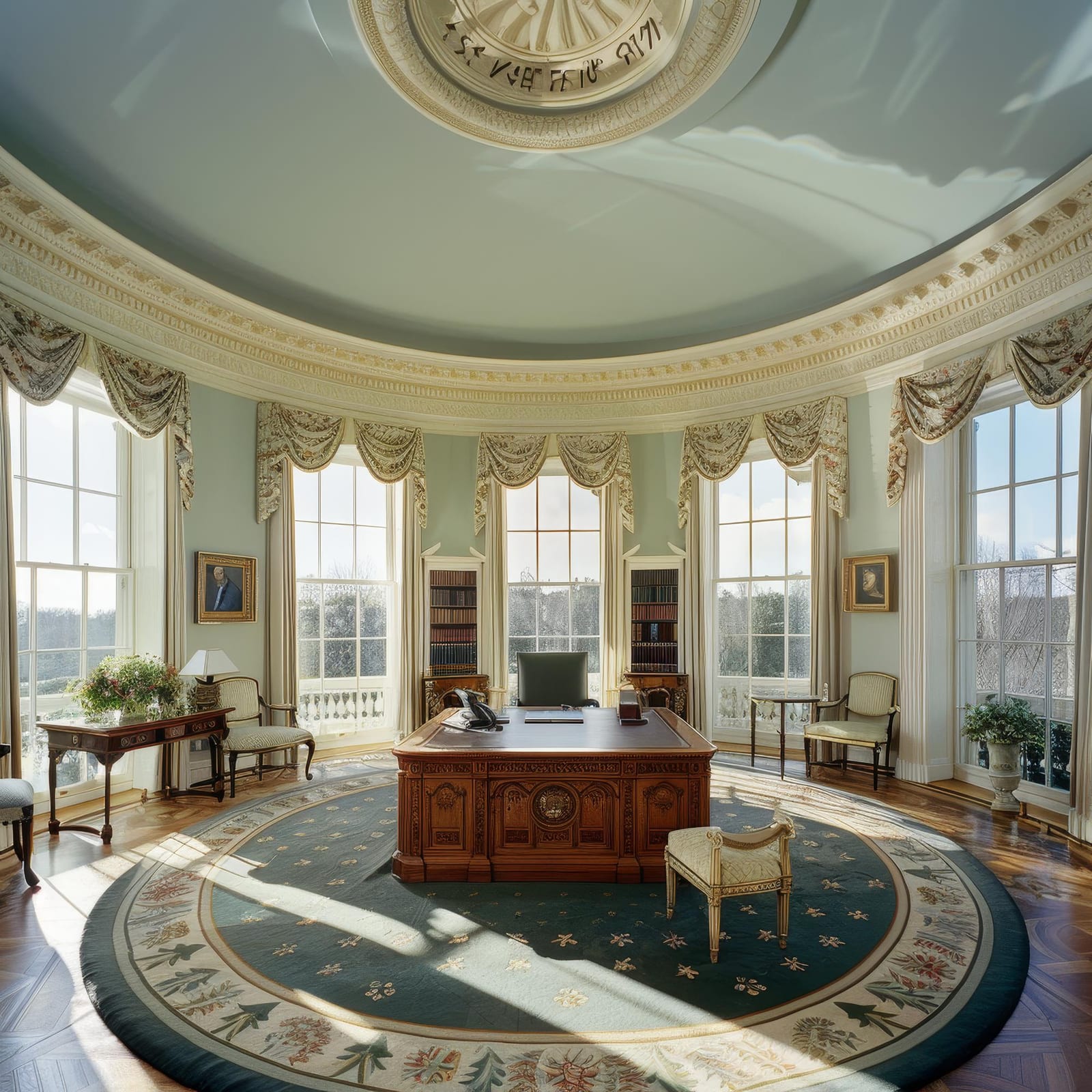 Sala de estar com relógio de mesa e de parede como peça decorativa